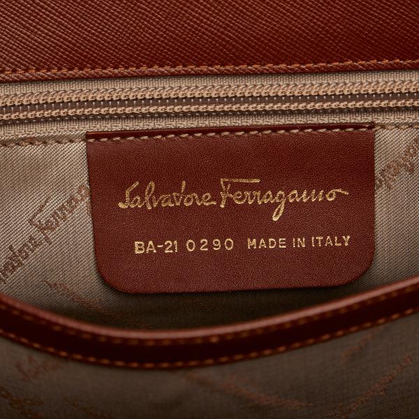 サルヴァトーレフェラガモ ガンチーニ ハンドバッグ ショルダーバッグ 2WAY BA-21 0290 ブラウン レザー レディース Salvatore Ferragamo 【中古】