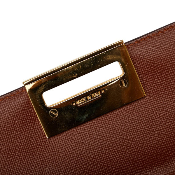 サルヴァトーレフェラガモ ガンチーニ ハンドバッグ ショルダーバッグ 2WAY BA-21 0290 ブラウン レザー レディース Salvatore Ferragamo 【中古】