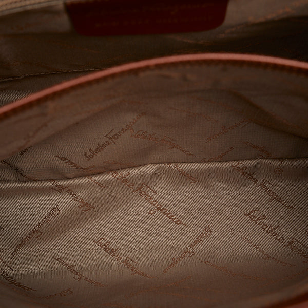 サルヴァトーレフェラガモ ガンチーニ ハンドバッグ ショルダーバッグ 2WAY BA-21 0290 ブラウン レザー レディース Salvatore Ferragamo 【中古】