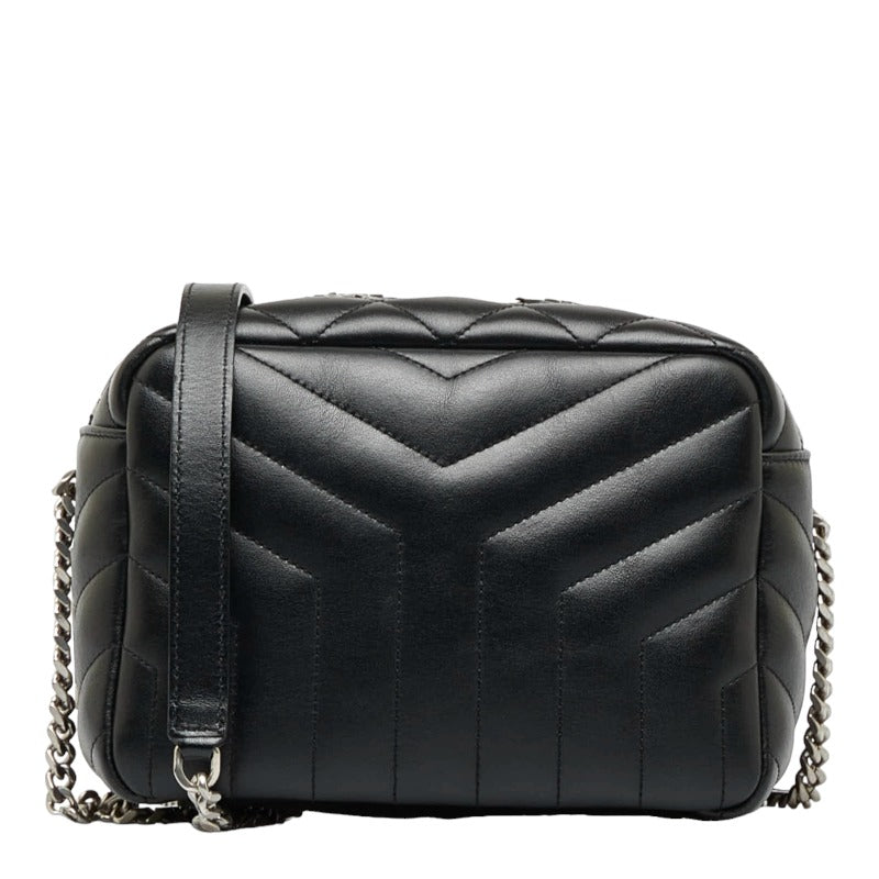 サンローラン ルル Yステッチ 斜め掛け チェーン ショルダーバッグ 574102 ブラック レザー レディース SAINT LAURENT 【中古】