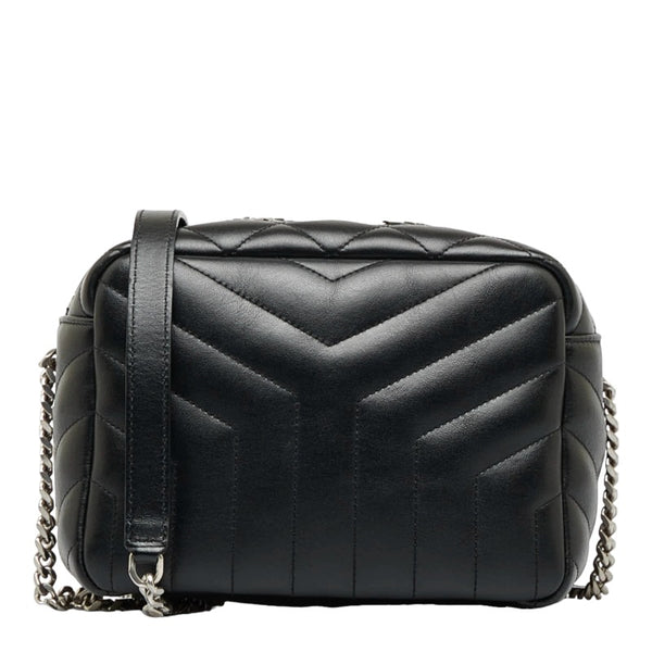 サンローラン ルル Yステッチ 斜め掛け チェーン ショルダーバッグ 574102 ブラック レザー レディース SAINT LAURENT 【中古】