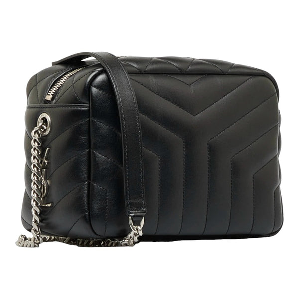 サンローラン ルル Yステッチ 斜め掛け チェーン ショルダーバッグ 574102 ブラック レザー レディース SAINT LAURENT 【中古】