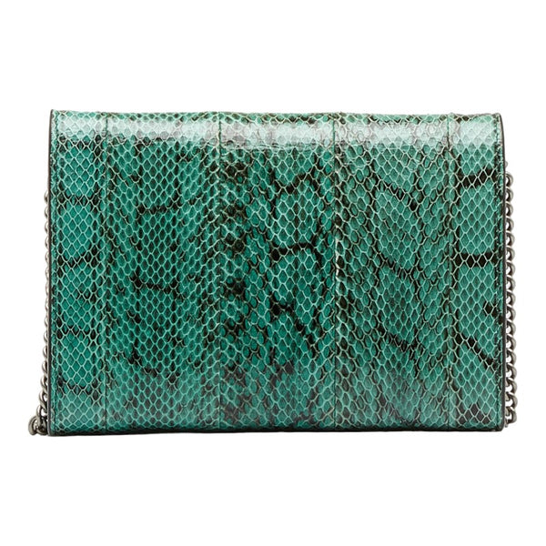 グッチ ディオニュソス 斜め掛け チェーンウォレット ショルダーバッグ 401231 グリーン PVC レザー パイソン レディース GUCCI 【中古】