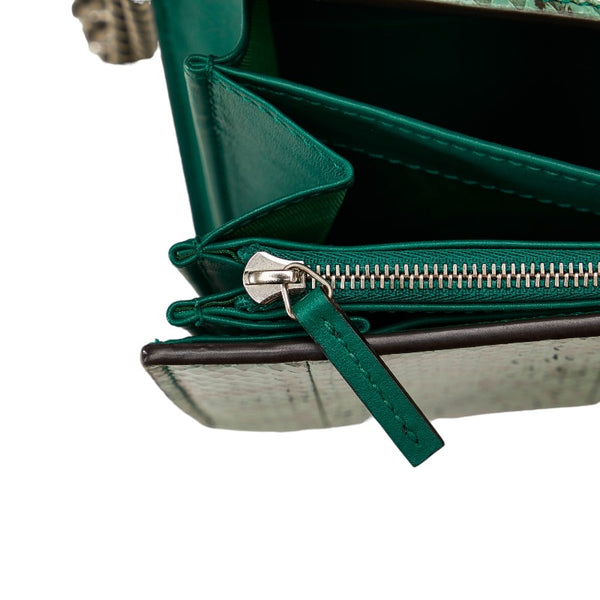 グッチ ディオニュソス 斜め掛け チェーンウォレット ショルダーバッグ 401231 グリーン PVC レザー パイソン レディース GUCCI 【中古】