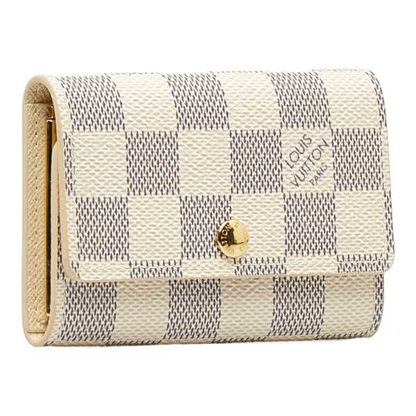 ルイ ヴィトン ダミエ アズール ミュルティクレ6 キーケース N61745 ホワイト PVC レザー レディース LOUIS VUITTON 【中古】