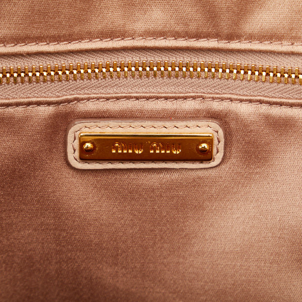 ミュウ ミュウ マテラッセ リュック バックパック 5BZ022 ベージュ レザー レディース Miu Miu 【中古】
