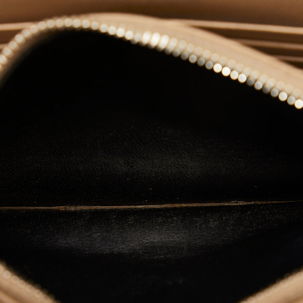 サンローラン カサンドラ Vステッチ エンベロープ チェーン ショルダーバッグ 393953 ベージュ レザー レディース SAINT LAURENT 【中古】