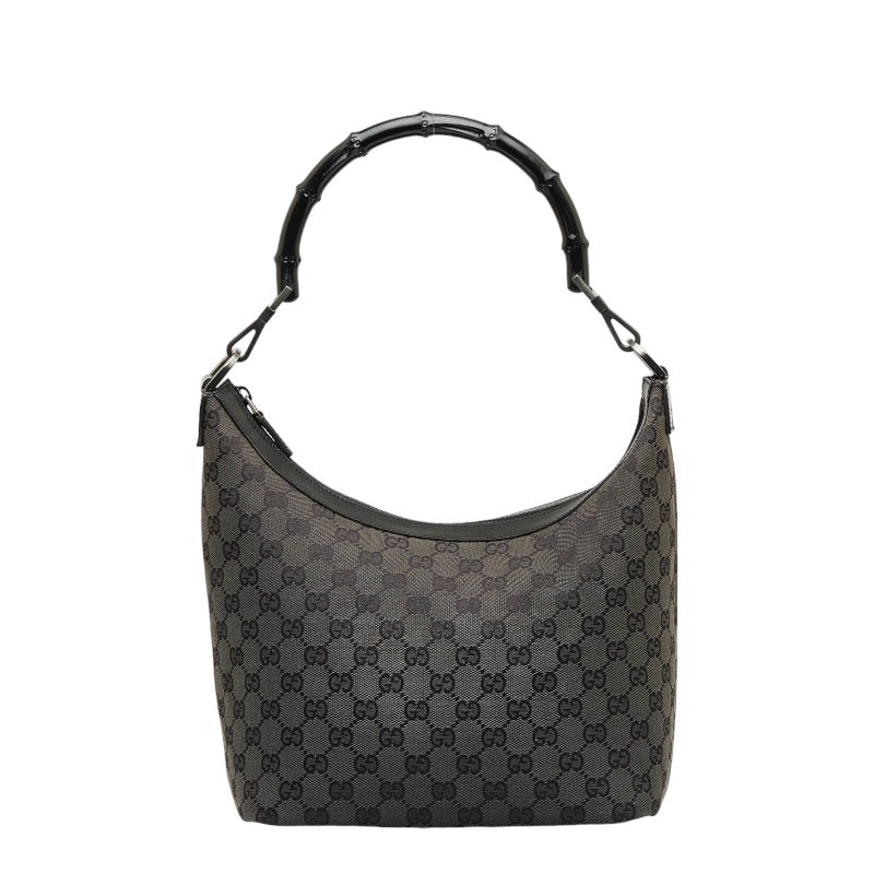 グッチ バンブー ショルダーバッグ ワンショルダーバッグ 000 0531 ブラック キャンバス レザー レディース GUCCI 【中古】