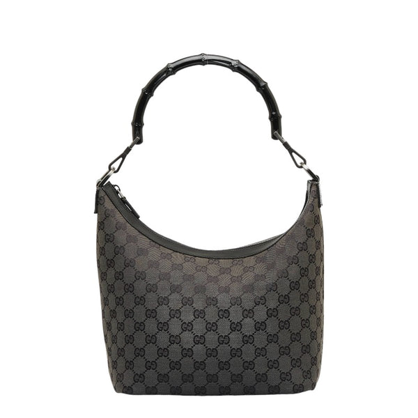 グッチ バンブー ショルダーバッグ ワンショルダーバッグ 000 0531 ブラック キャンバス レザー レディース GUCCI 【中古】
