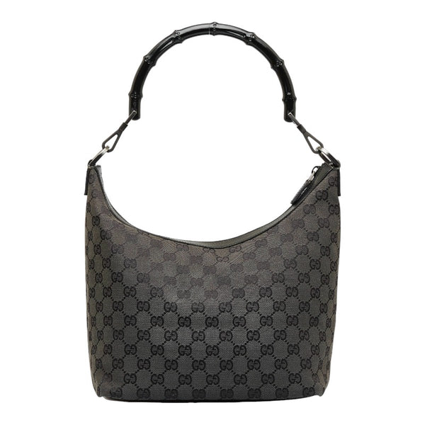 グッチ バンブー ショルダーバッグ ワンショルダーバッグ 000 0531 ブラック キャンバス レザー レディース GUCCI 【中古】