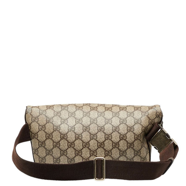 グッチ GGスプリーム ウエストバッグ ボディバッグ 233269 ベージュ ブラウン PVC レザー レディース GUCCI 【中古】