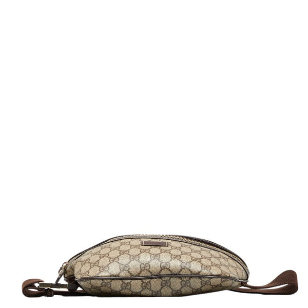グッチ GGスプリーム ウエストバッグ ボディバッグ 233269 ベージュ ブラウン PVC レザー レディース GUCCI 【中古】
