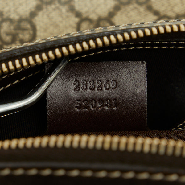 グッチ GGスプリーム ウエストバッグ ボディバッグ 233269 ベージュ ブラウン PVC レザー レディース GUCCI 【中古】