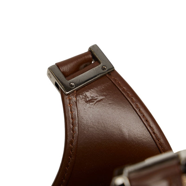 グッチ GGキャンバス ジャッキー ハンドバッグ ショルダーバッグ 002 1067 ベージュ ブラウン キャンバス レザー レディース GUCCI 【中古】