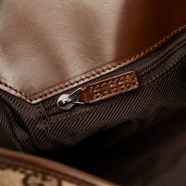 グッチ GGキャンバス ジャッキー ハンドバッグ ショルダーバッグ 002 1067 ベージュ ブラウン キャンバス レザー レディース GUCCI 【中古】