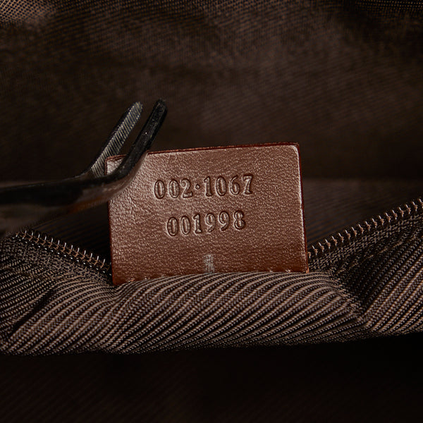 グッチ GGキャンバス ジャッキー ハンドバッグ ショルダーバッグ 002 1067 ベージュ ブラウン キャンバス レザー レディース GUCCI 【中古】