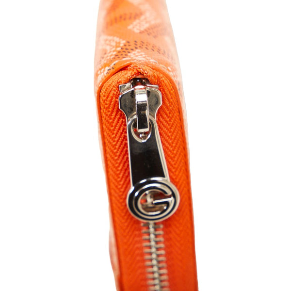 ゴヤール マティニヨンGM 長財布 ラウンドファスナー オレンジ PVC レザー レディース GOYARD 【中古】