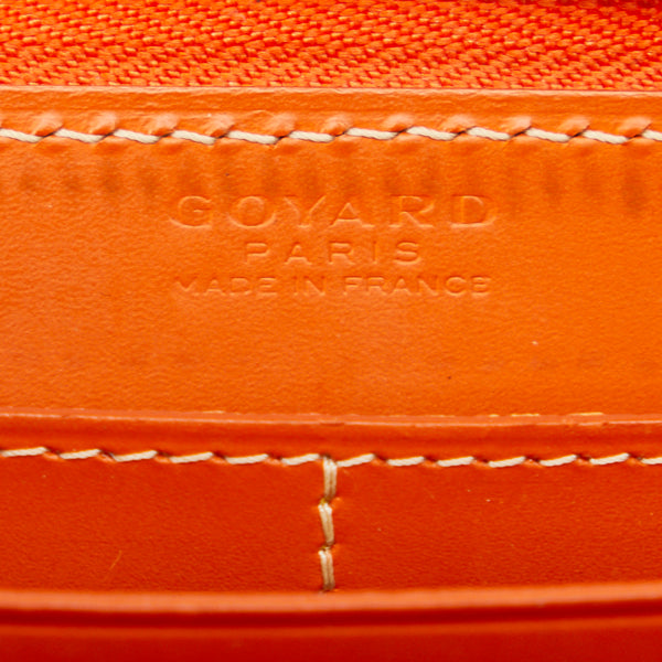 ゴヤール マティニヨンGM 長財布 ラウンドファスナー オレンジ PVC レザー レディース GOYARD 【中古】
