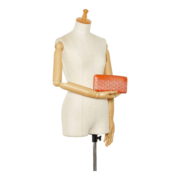 ゴヤール マティニヨンGM 長財布 ラウンドファスナー オレンジ PVC レザー レディース GOYARD 【中古】