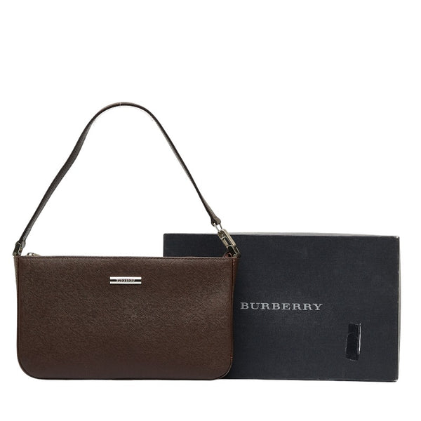 バーバリー ノバチェック ショルダーバッグ ワンショルダーバッグ ブラウン レザー レディース BURBERRY 【中古】