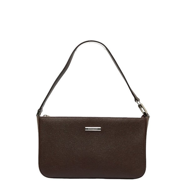 バーバリー ノバチェック ショルダーバッグ ワンショルダーバッグ ブラウン レザー レディース BURBERRY 【中古】
