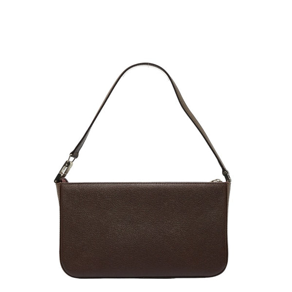 バーバリー ノバチェック ショルダーバッグ ワンショルダーバッグ ブラウン レザー レディース BURBERRY 【中古】
