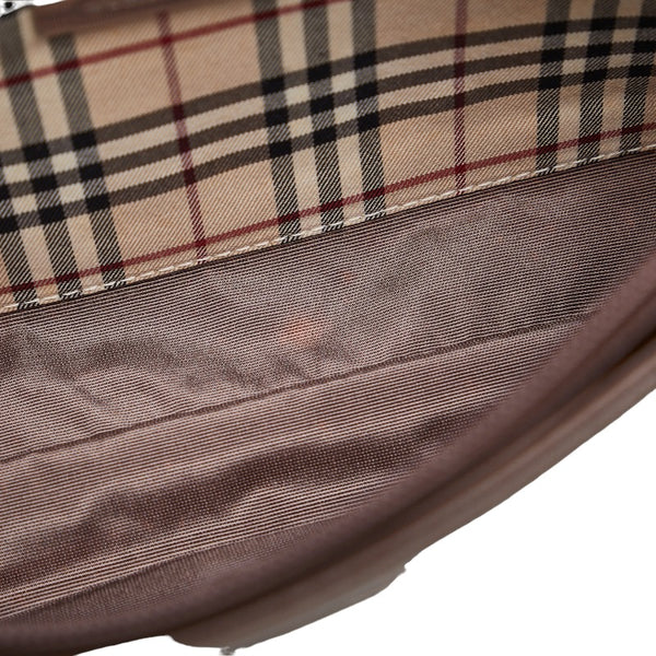 バーバリー ノバチェック ショルダーバッグ ワンショルダーバッグ ブラウン レザー レディース BURBERRY 【中古】