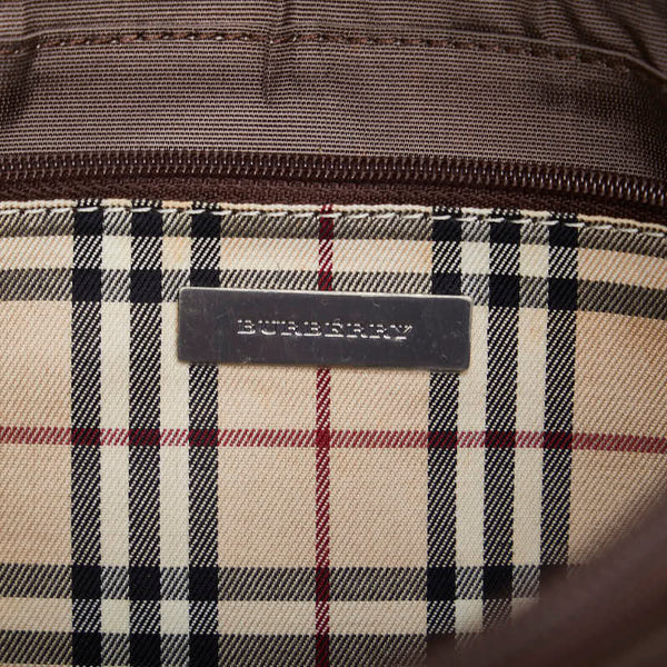 バーバリー ノバチェック ショルダーバッグ ワンショルダーバッグ ブラウン レザー レディース BURBERRY 【中古】