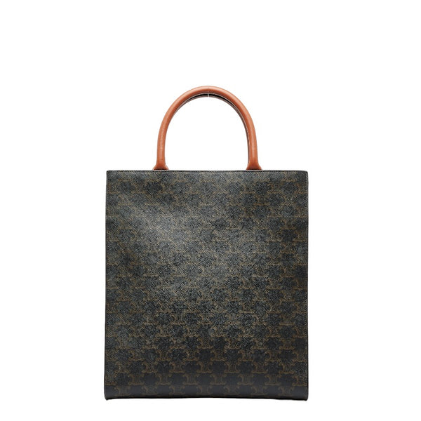 セリーヌ トリオンフ バーティカルカバ スモール ハンドバッグ ショルダーバッグ 2WAY ブラウン PVC レザー レディース CELINE 【中古】