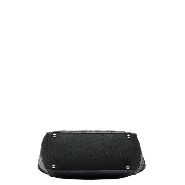 シャネル パリビアリッツPM ココマーク ハンドバッグ ブラック PVC キャンバス レディース CHANEL 【中古】