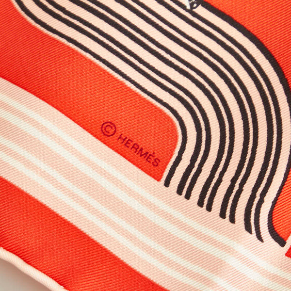 エルメス カレ45 GARDE ROBE POP DETAIL ガルドローブ ポップ スカーフ レッド マルチカラー シルク レディース HERMES 【中古】