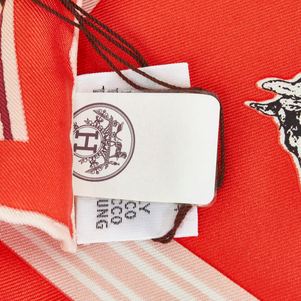 エルメス カレ45 GARDE ROBE POP DETAIL ガルドローブ ポップ スカーフ レッド マルチカラー シルク レディース HERMES 【中古】