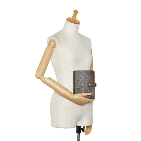 ルイ ヴィトン モノグラム アジェンダMM 手帳カバー R20105 ブラウン PVC レザー レディース LOUIS VUITTON 【中古】