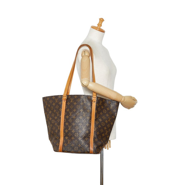 ルイ ヴィトン モノグラム サックショッピング トートバッグ ショルダーバッグ M51108 ブラウン PVC レザー レディース LOUIS VUITTON 【中古】