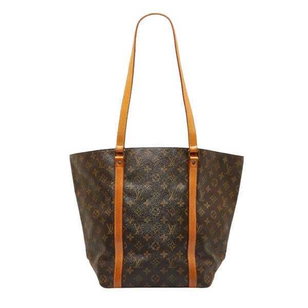ルイ ヴィトン モノグラム サックショッピング トートバッグ ショルダーバッグ M51108 ブラウン PVC レザー レディース LOUIS VUITTON 【中古】