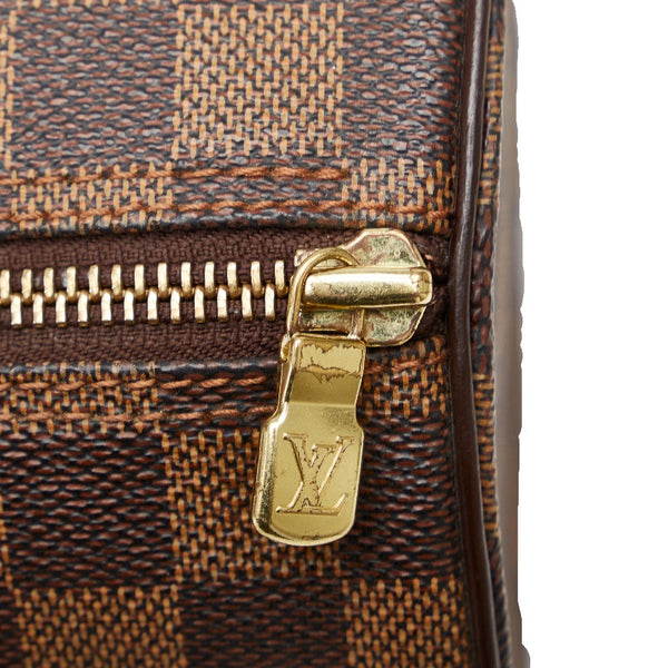 ルイ ヴィトン ダミエ パピヨンGM ハンドバッグ ミニボストンバッグ N51303 ブラウン PVC レザー レディース LOUIS VUITTON 【中古】