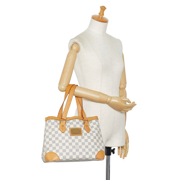 ルイ ヴィトン ダミエ アズール ハムステッド PM ハンドバッグ N51207 ホワイト PVC レザー レディース LOUIS VUITTON 【中古】