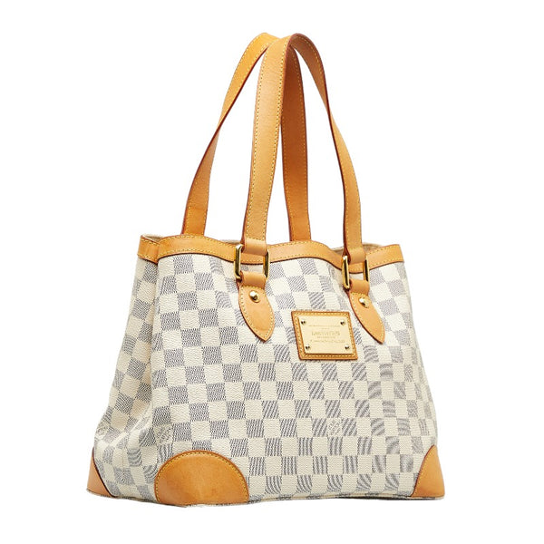 ルイ ヴィトン ダミエ アズール ハムステッド PM ハンドバッグ N51207 ホワイト PVC レザー レディース LOUIS VUITTON 【中古】