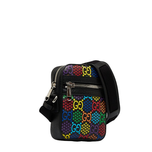 グッチ GGサイケデリック 斜め掛け ショルダーバッグ 598103 ブラック マルチカラー PVC レザー レディース GUCCI 【中古】