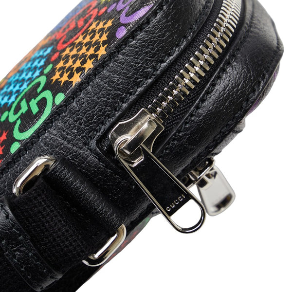 グッチ GGサイケデリック 斜め掛け ショルダーバッグ 598103 ブラック マルチカラー PVC レザー レディース GUCCI 【中古】