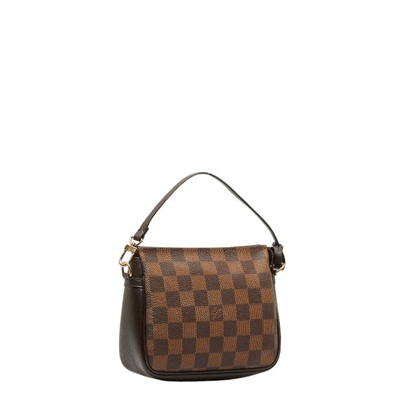 ルイ ヴィトン ダミエ トゥルース メイクアップ アクセサリーポーチ ミニバッグ N51982 ブラウン PVC レザー レディース LOUIS VUITTON 【中古】