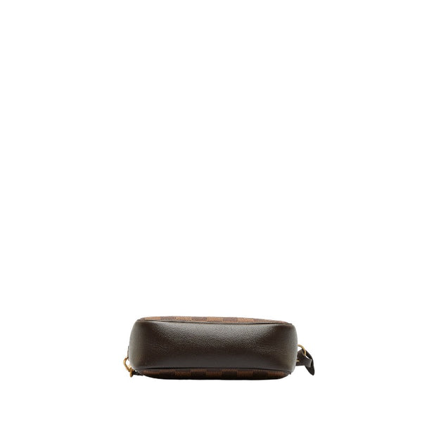 ルイ ヴィトン ダミエ トゥルース メイクアップ アクセサリーポーチ ミニバッグ N51982 ブラウン PVC レザー レディース LOUIS VUITTON 【中古】