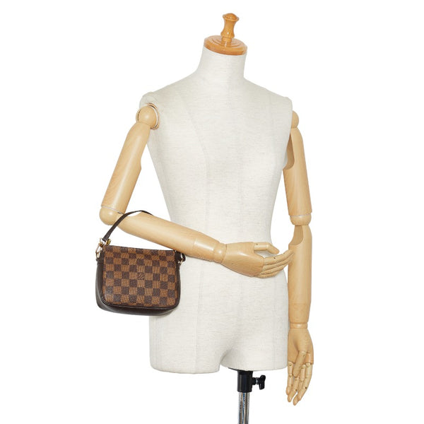 ルイ ヴィトン ダミエ トゥルース メイクアップ アクセサリーポーチ ミニバッグ N51982 ブラウン PVC レザー レディース LOUIS VUITTON 【中古】