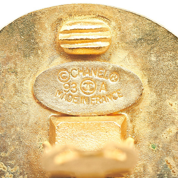 シャネル ココマーク ラウンド イヤリング ゴールド メッキ ウッド レディース CHANEL 【中古】