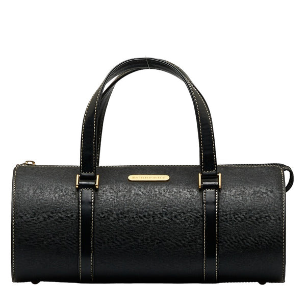 バーバリー ノバチェック シャドーホース ハンドバッグ ブラック レザー レディース BURBERRY 【中古】