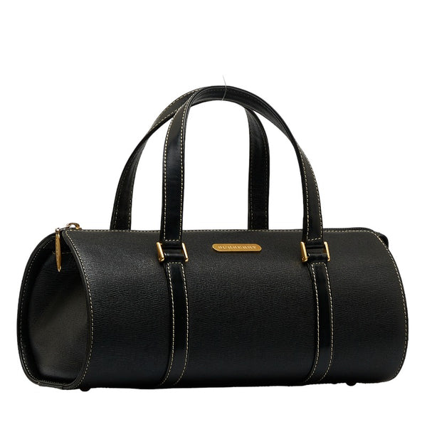 バーバリー ノバチェック シャドーホース ハンドバッグ ブラック レザー レディース BURBERRY 【中古】