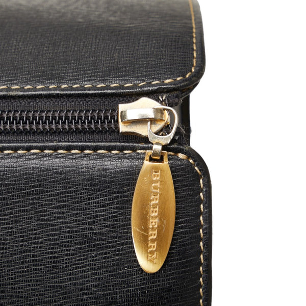 バーバリー ノバチェック シャドーホース ハンドバッグ ブラック レザー レディース BURBERRY 【中古】
