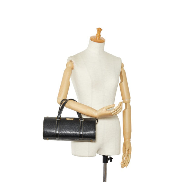 バーバリー ノバチェック シャドーホース ハンドバッグ ブラック レザー レディース BURBERRY 【中古】