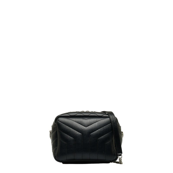 サンローラン ルル Yステッチ 斜め掛け チェーン ショルダーバッグ ブラック レザー レディース SAINT LAURENT 【中古】