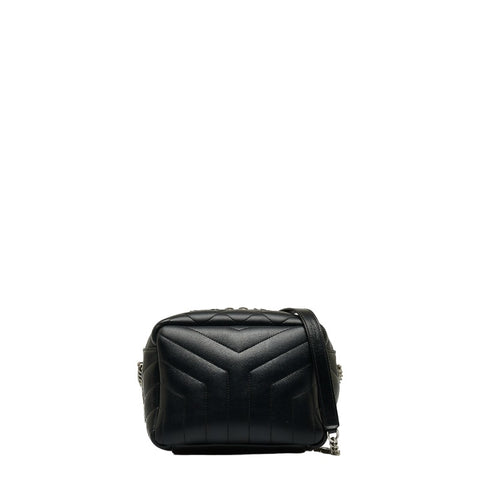 サンローラン ルル Yステッチ 斜め掛け チェーン ショルダーバッグ ブラック レザー レディース SAINT LAURENT 【中古】